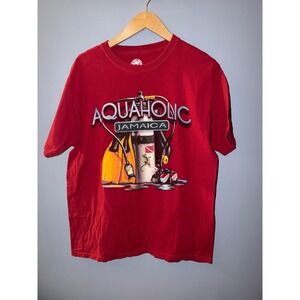 The Duck Company Aquaholic Jamaica Scuba Diving Graphic T-Shirt Red Mens Large
